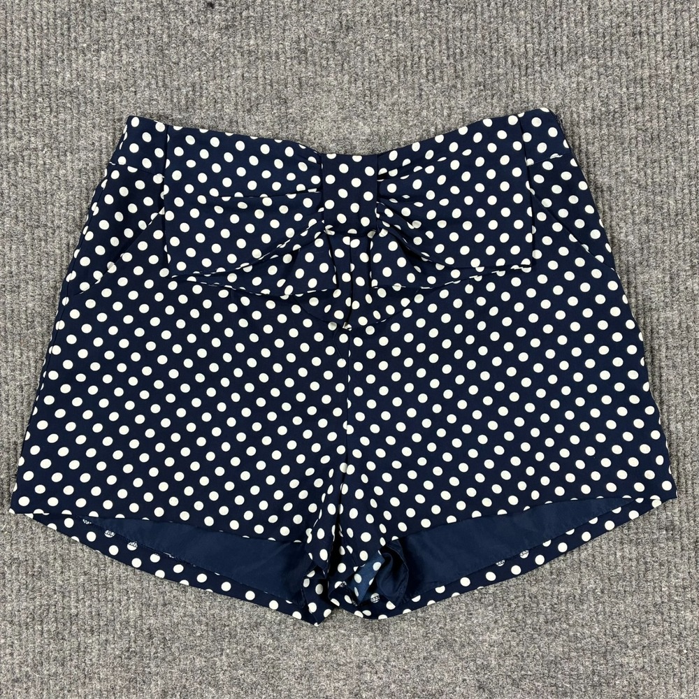 Disney LC Lauren Conrad Womens Large Navy White Polka Dot Bow Front Shorts